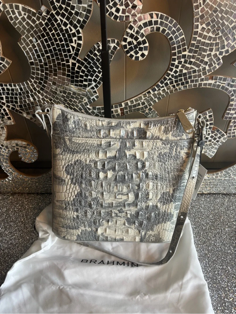 💕Brahmin Katie Mindful Garden Melbourne Leather Crossbody‎ Bag